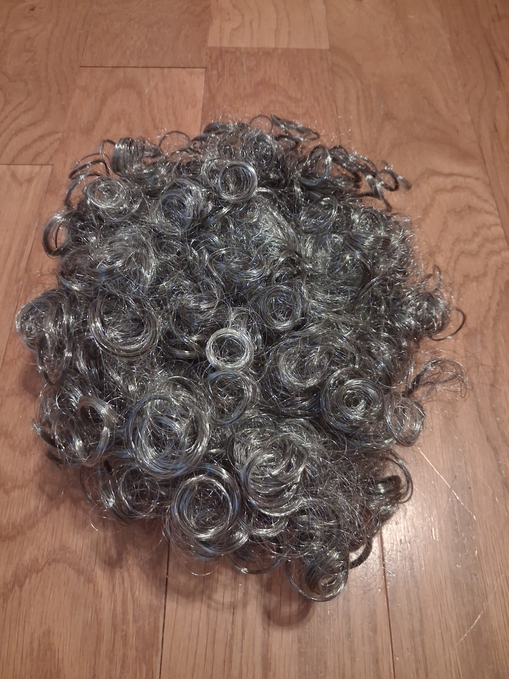 Synthetic Curly Hairpiece - Silver Gray